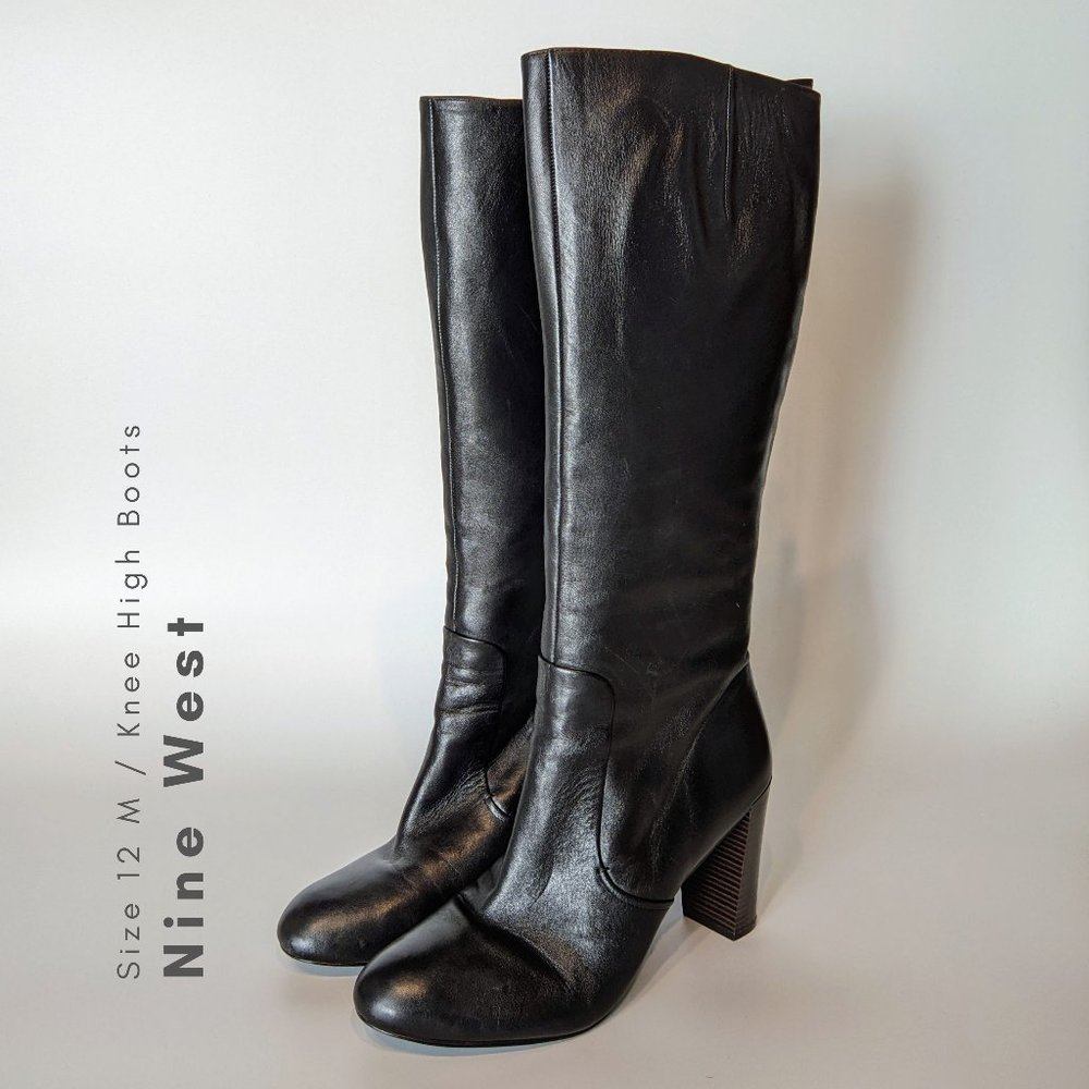 Nine West Block Heel Knee High Boots